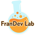 FranDev Lab Report Beaker Logo with Words and Light Buffer-2